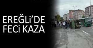 EREĞLİ GİRİŞİNDE TAKLA ATTI !