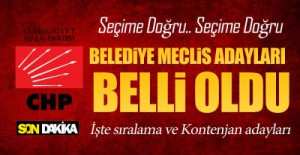 İŞTE CHP'NİN BELEDİYE MECLİS ADAY LİSTESİ