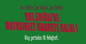 MOTOSİKLET MARKETE DALDI , MÜŞTERİLER PANİK YAŞADI !