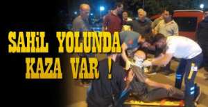 SAHİL YOLUNDA YAYAYA ÇARPTI !
