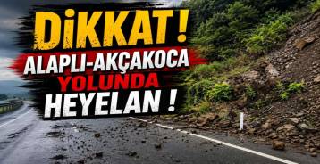 ALAPLI -AKÇAKOCA YOLUNDA HEYELAN !