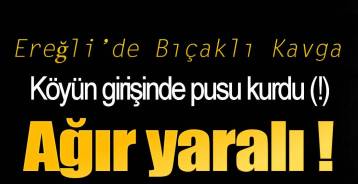 EREĞLi\'DE BIÇAKLI KAVGA ; 1  AĞIR YARALI