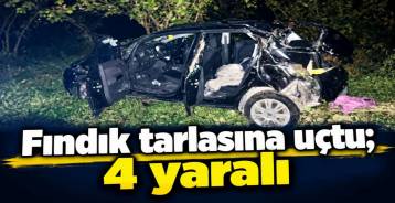 EREĞLİ\'DE OTOMOBİL FINDIK BAHÇESİNE UÇTU !