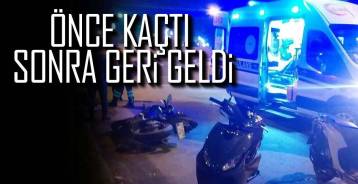 GÜLÜÇ OTOMOBİL MOTOSİKLETE ÇARPTI !