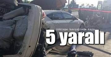 O KAVŞAKTA BİR KAZA DAHA ; 5 YARALI !