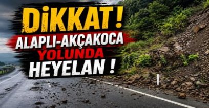 ALAPLI -AKÇAKOCA YOLUNDA HEYELAN !