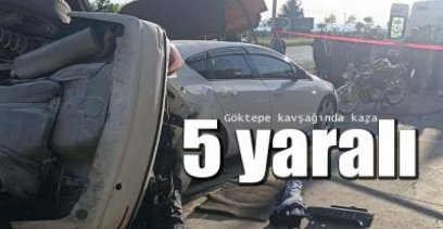 O KAVŞAKTA BİR KAZA DAHA ; 5 YARALI !