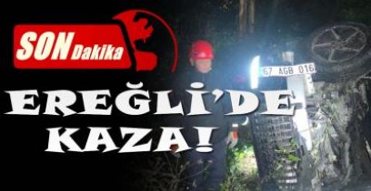 OTOMOBİL ŞARAMPOLE UÇTU !