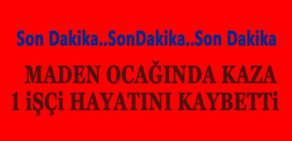 MADEN OCAĞINDA İŞ KAZASI ; 1 ÖLÜ !